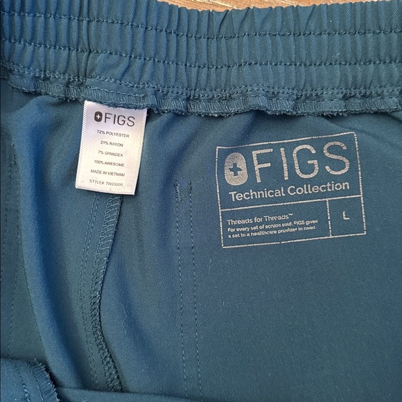 Figs Yola Scrub Pants in Caribbean Blue - Picture 4 of 5